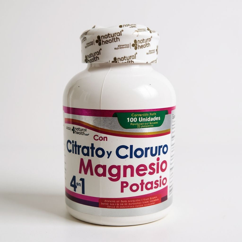 Magnesio + Potasio 4 en 1 – Energía, Corazón y Huesos Fuertes.