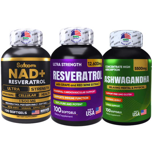 Activa tu Cuerpo y Mente: NAD+, Resveratrol y Ashwagandha de Alta Potencia