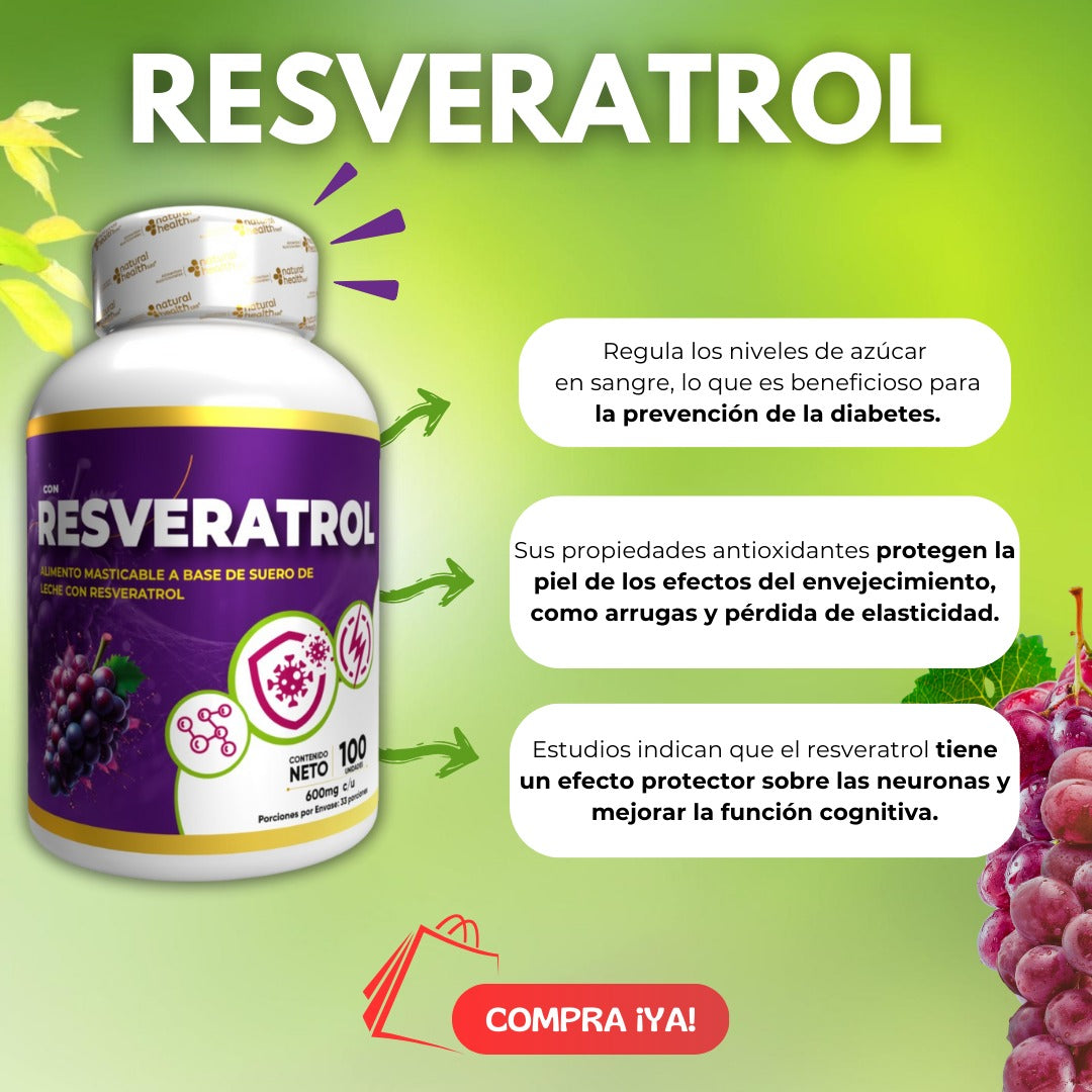 Combo x 2 Resveratrol Masticable - Natural Health SAS