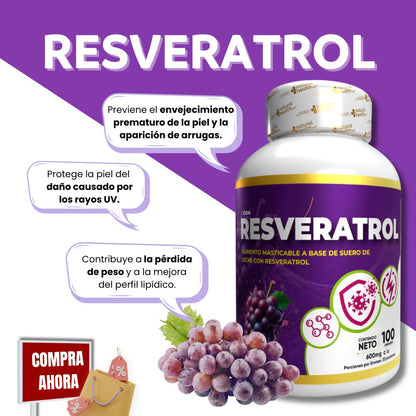 Combo x 2 Resveratrol Masticable - Natural Health SAS